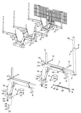 Mechanical/hydraulic cradles, assembly 9992403