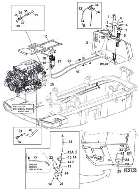 Fuel tank, diesel lines 9992510S2