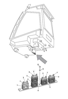 Cabin hose support, assembly 9992815