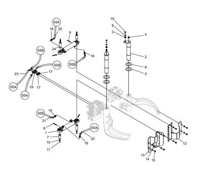 Left and right delimbing knives, assembly LM043525