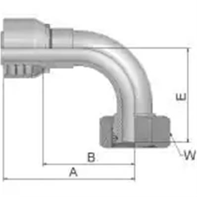 Crimp fitting Parker L 12 - 90° - Series 48 1CF48-12-4