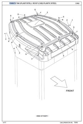 Cabin roof, assembly 7008676