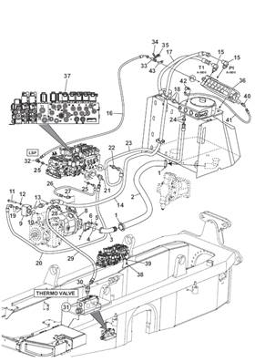 Crane pump, hydraulic lines 9902859S2