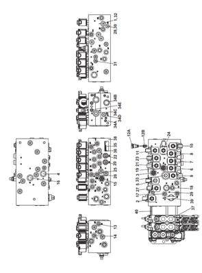 Main hydraulic distributor, assembly 9904095