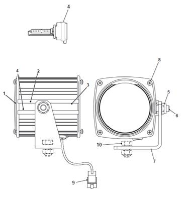 XENON work lights, mounting 9991032