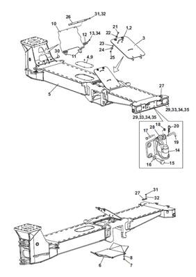 Rear frame, assembly 9991262S2