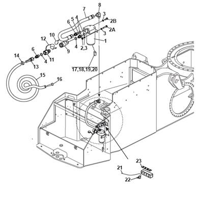 Hydraulic and fuel filling pump, assembly 9991808