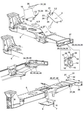 Rear frame, assembly 9991935