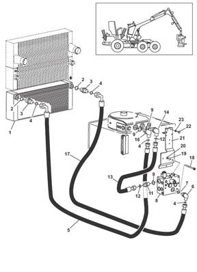 Hydraulic cooling, hydraulic lines 9992228