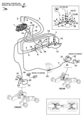 Service brakes, hydraulic lines 9992523