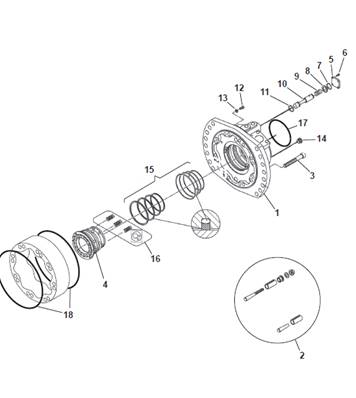Rear feed motor, housing 9992709
