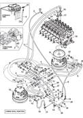 Turret rotation motor, hydraulic lines 99929421S2