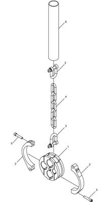 Hose holder, Komatsu with interface LM013522