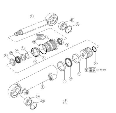 Hydraulic cylinder knifes 80/50 LM999033