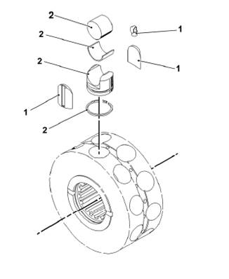 Rear advancement motor, piston 7013328