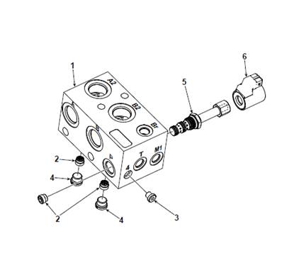 Swing brake, hydraulic valve 7022716