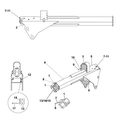 Telescope arm crane 300 11m, assembly 9900944