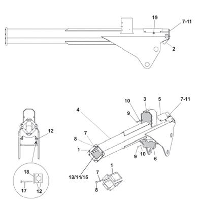 Telescope arm crane 300 11m, assembly 9991044