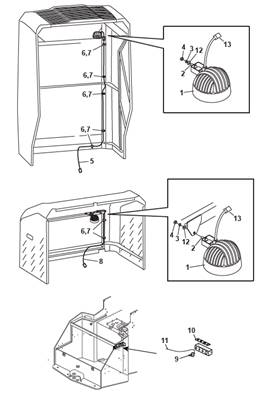 Bonnet lamp, assembly 9991809
