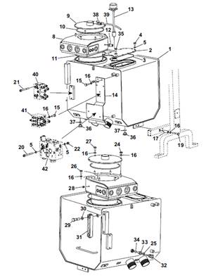 Hydraulic tank, assembly 9991895S2