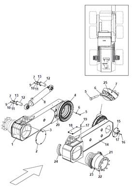 Rear pendulum arm, assembly 9992044