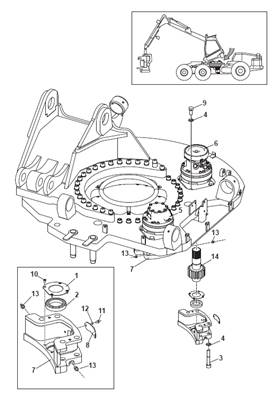Turret rotation motor, mounting 9992074