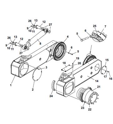 Rear pendulum arm, assembly 9992263