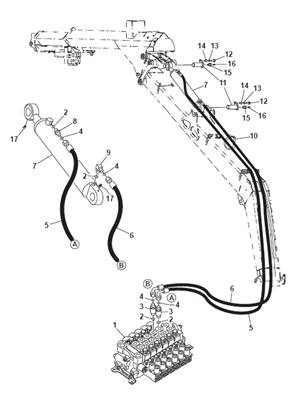 Crane arm, hydraulic lines 9992297