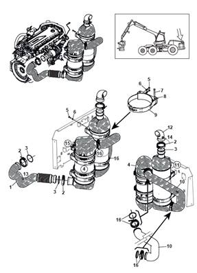 Stage 5 engine exhaust, fitting 9992686