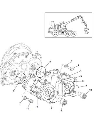Hydraulic pumps, assembly 9992734
