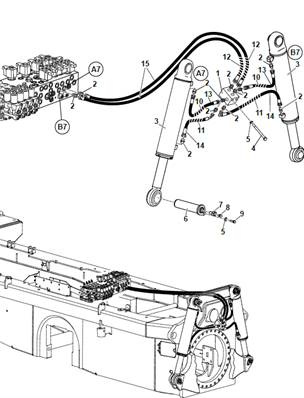 Basket oscillation lock, hydraulic lines 99929292