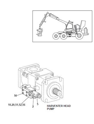 Harvesting head hydraulic pump, control valve 9993012