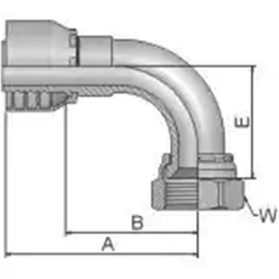 Crimp fitting Parker JIC 1/2 - 90° - Series 48 13W48-5-4