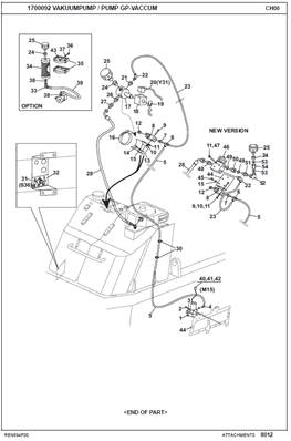 Hydraulic vacuum pump, assembly 1700092