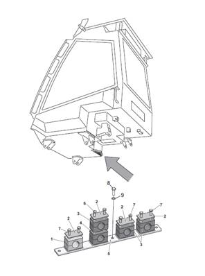 Cabin hose support, assembly 7031169
