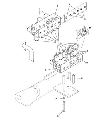 Pendulum arm hydraulic block, assembly 9900060