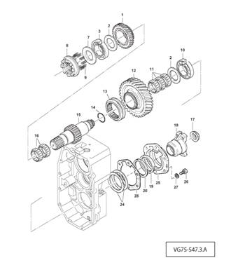 Transmission box, assembly 9991302