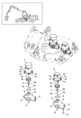 Turret rotation motor, mounting 9992233