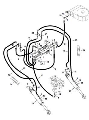 Rear drive motor, hydraulic lines 9992331