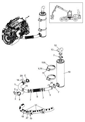 Stage 5 engine exhaust, fitting 9992903
