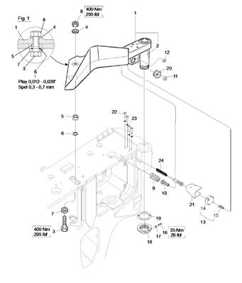 Upper delimbing knife, analog knife sensor LM005703C2