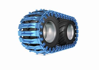 Pair of tracks bluetrack perfekt 26mm 2x2 for 750/55 Pewag 496612X2