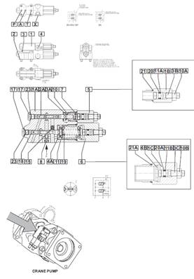 Crane hydraulic pump, control valve 02487027