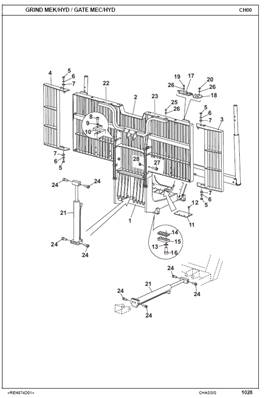 Hydraulic removable grid, mounting 1700127
