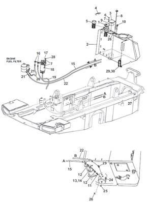 Fuel tank, mounting 9902900-9903250