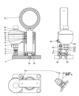 Cabin tilt cylinder, assembly 9904904