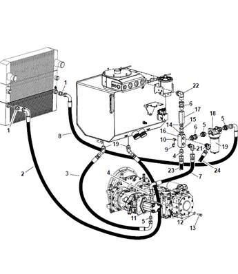 Hydraulic cooling, hydraulic lines 9991189