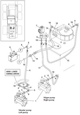Transmission pump, hydraulic lines 9991887