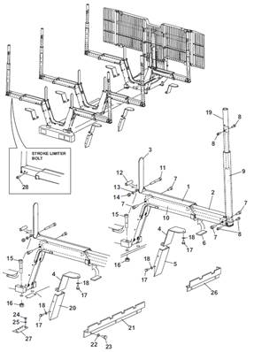 Hydraulic cradles, assembly 9992022