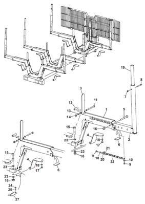 Mechanical/hydraulic cradles, assembly 9992343